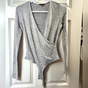 Dynamite knit salt&pepper bodysuit, Small